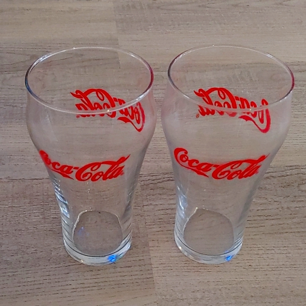 Pair of vintage Coca Cola glasses